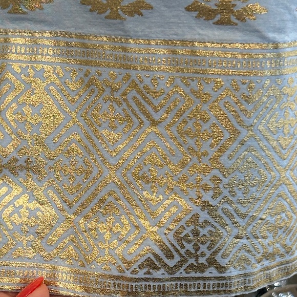Blue and Gold Patterned Tunic Dress - Picture 6 of 13